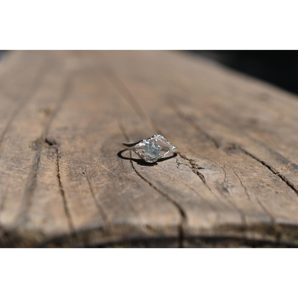 Blue Montana Sapphire Ring: Handmade Sterling Silver Solitaire